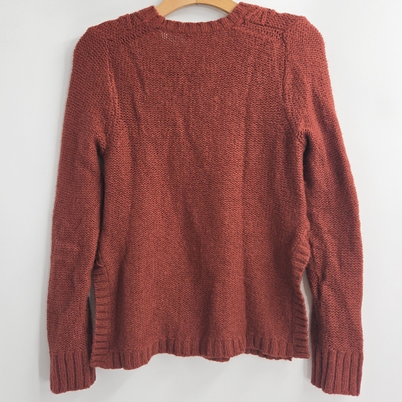 Madewell Firelight Sweater Rust Cable Knit Wool Blend - Picture 10 of 13